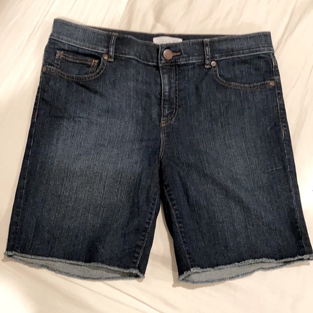 NWOT LOFT High Rise Dark Blue Denim Size 30 Jean Shorts